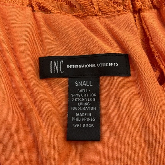 INC International Concepts NWT Sunkissed Orange Floral Lace Dress Size Small - Picture 7 of 10